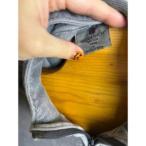 Woolrich Men's Ribbed Quarter Zip Pullover Gray Size L - Picture 4 of 8